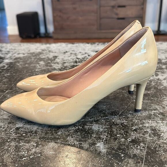 Rockport Nude Patent Leather Pointy Toe 3" Heels Size 8 - Picture 1 of 7